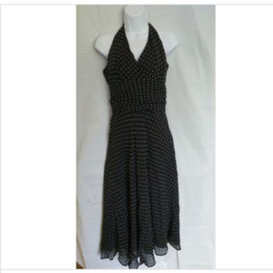 Willi Smith Silk Halter Dress Polka Dot